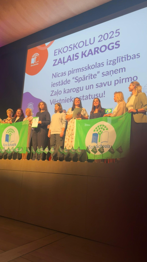 Spārīte -  ne vien Zaļā karoga 2025, bet arī Ekoskolas vēstnieka statusa ieguvēji
