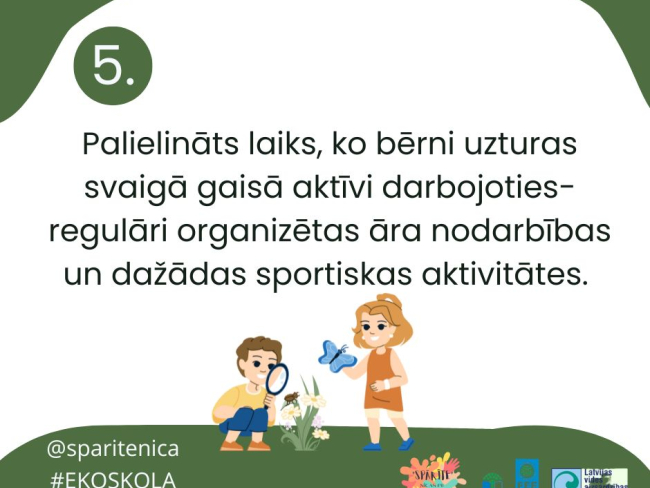 Ekoskolas gada tēmā sasniegtie rezultāti. 